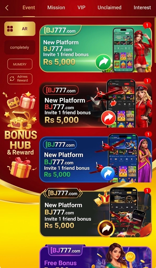BJ777 Bonus & Rewards