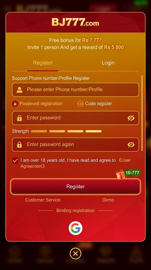 BJ777 Register & Login